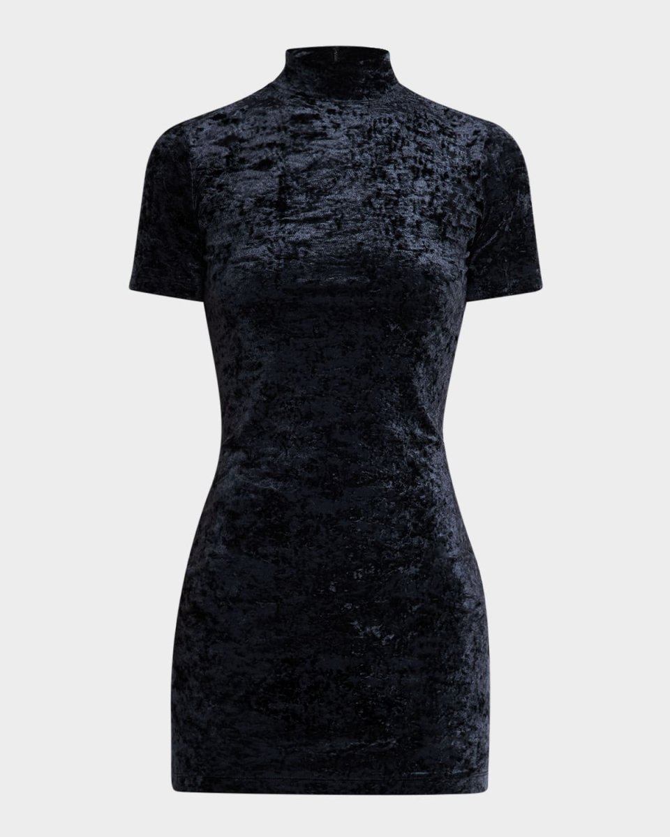 Velvet Turtleneck Mini Dress